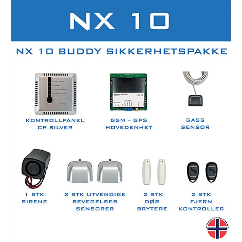 NX-10 Alarmpakke Stor Sølv